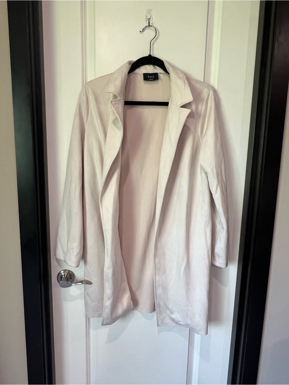 VICI Soft Cream Open-Front Blazer Jacket